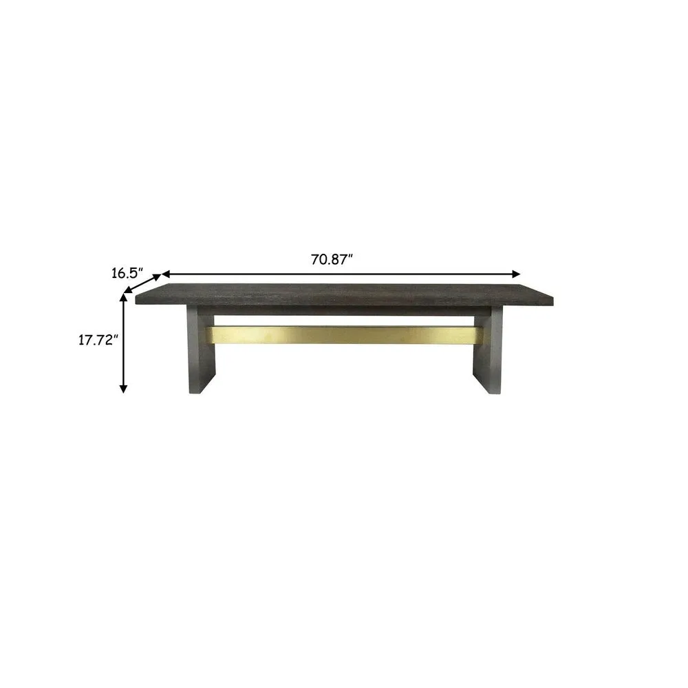 Cid Coe 71 Inch Modern Dining Bench, Wood Seat, Concrete Base, Gray By Casagear Home