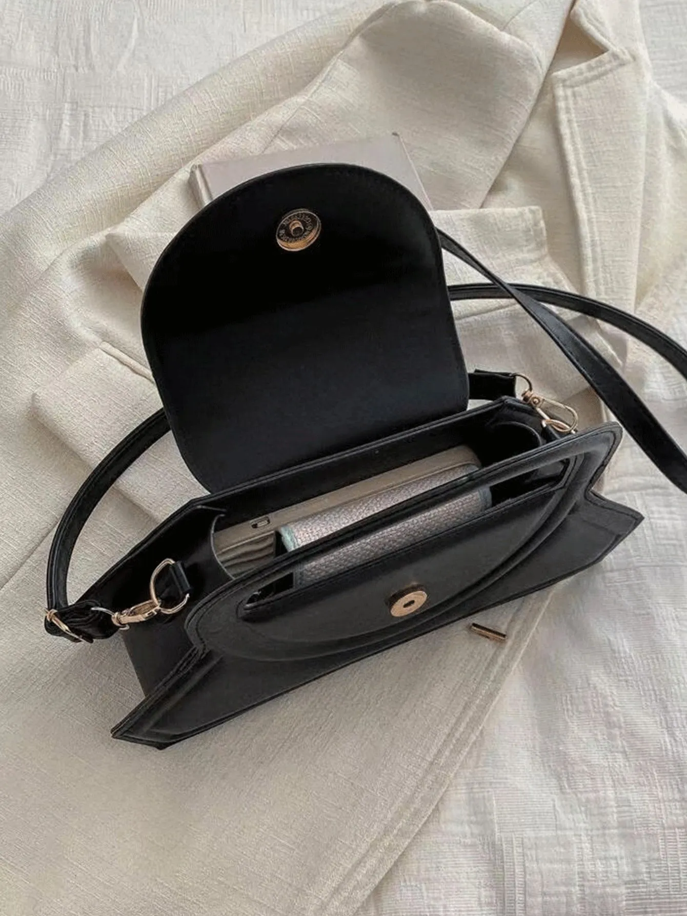 Circular Top Handle Minimalist Crossbody Bag