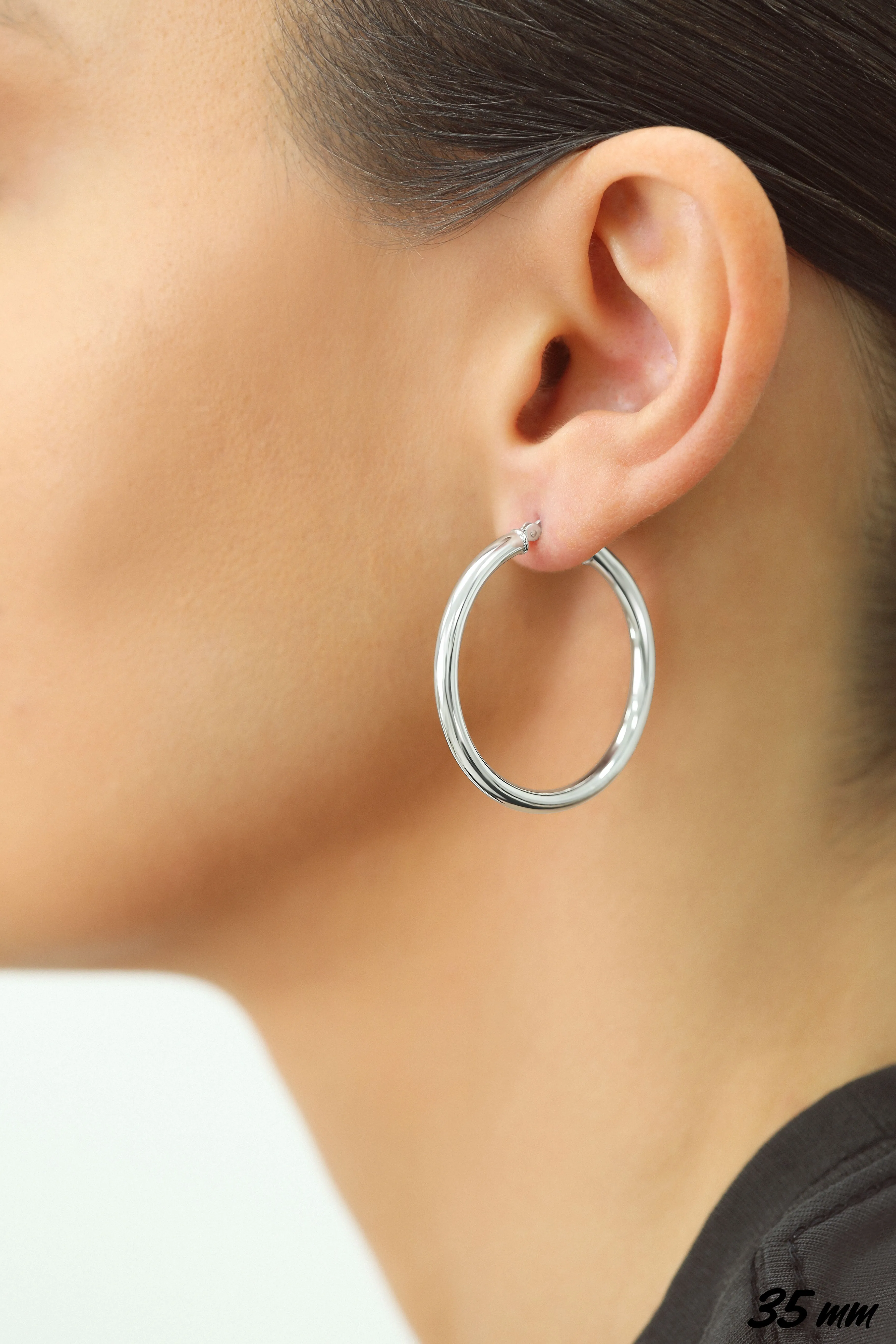 Classic Hoop Earrings, All Sizes in Sterling Silver