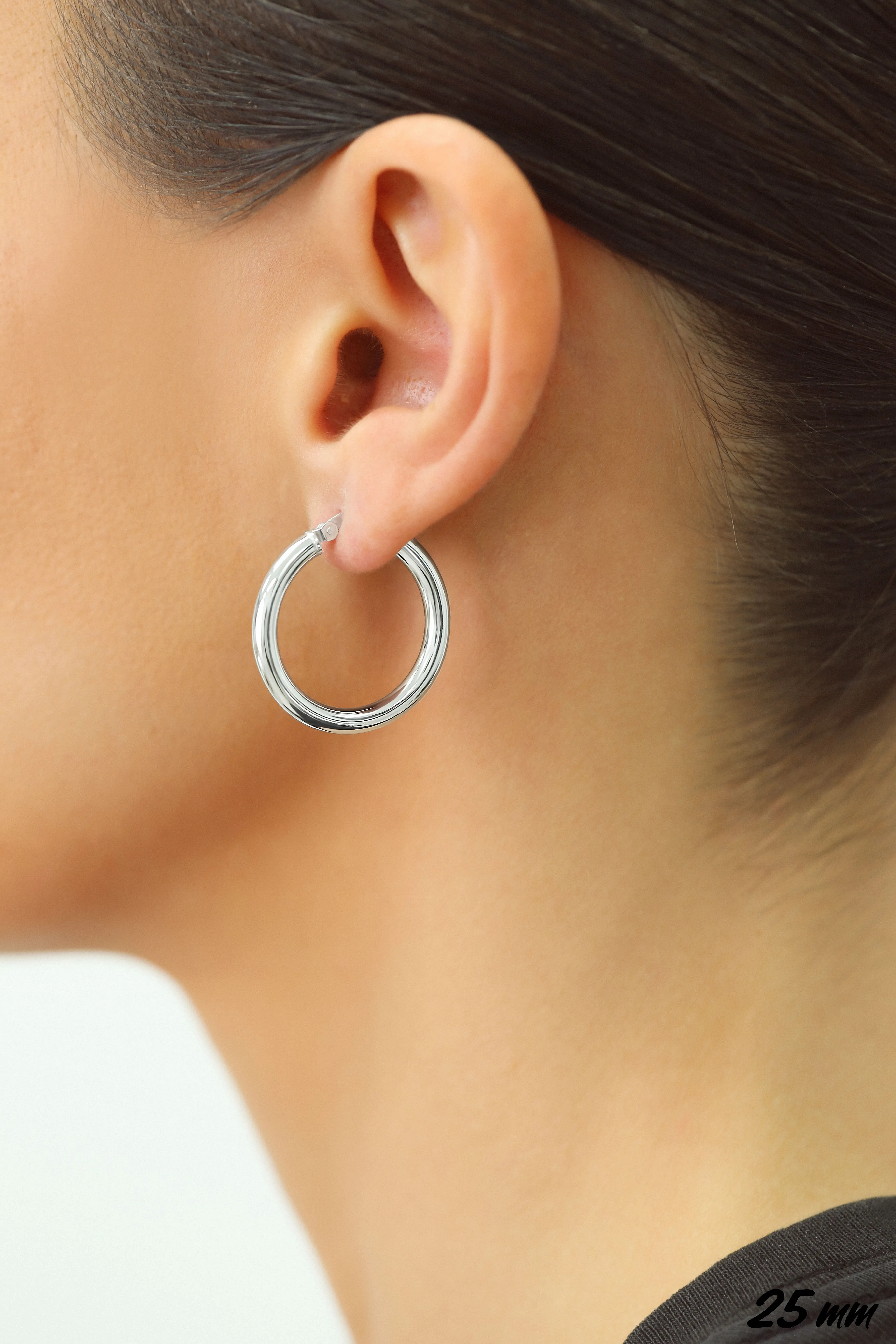 Classic Hoop Earrings, All Sizes in Sterling Silver