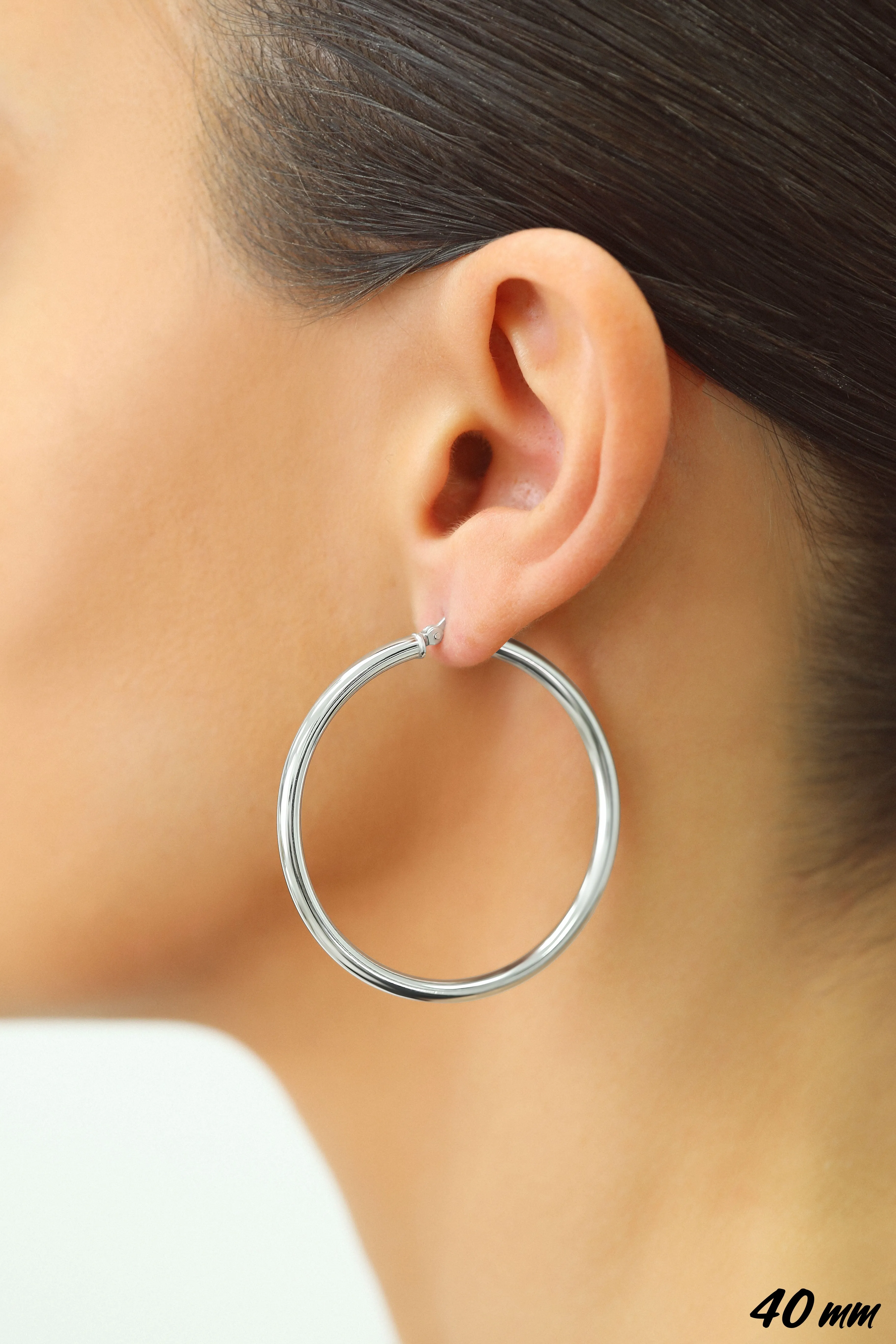 Classic Hoop Earrings, All Sizes in Sterling Silver