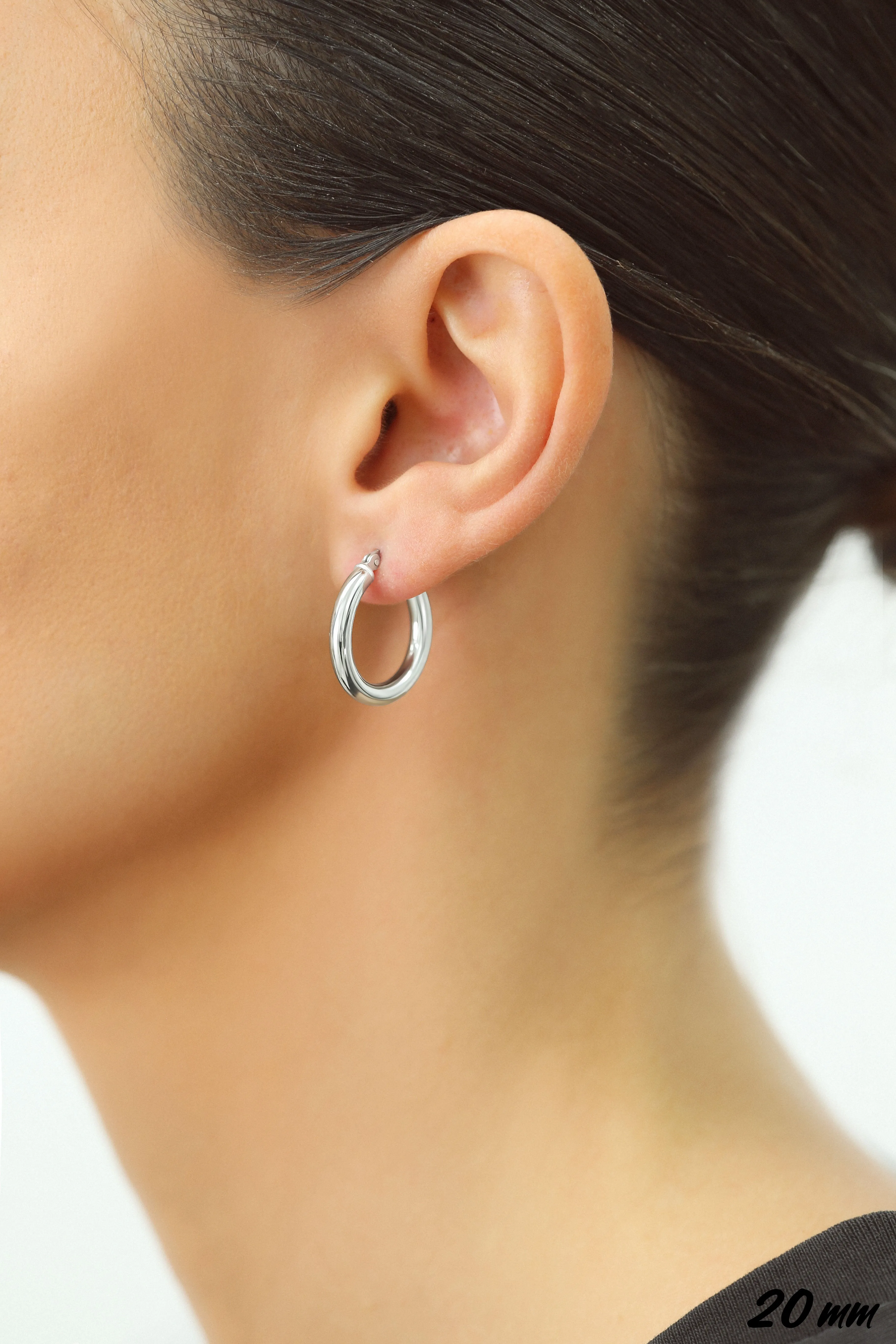 Classic Hoop Earrings, All Sizes in Sterling Silver