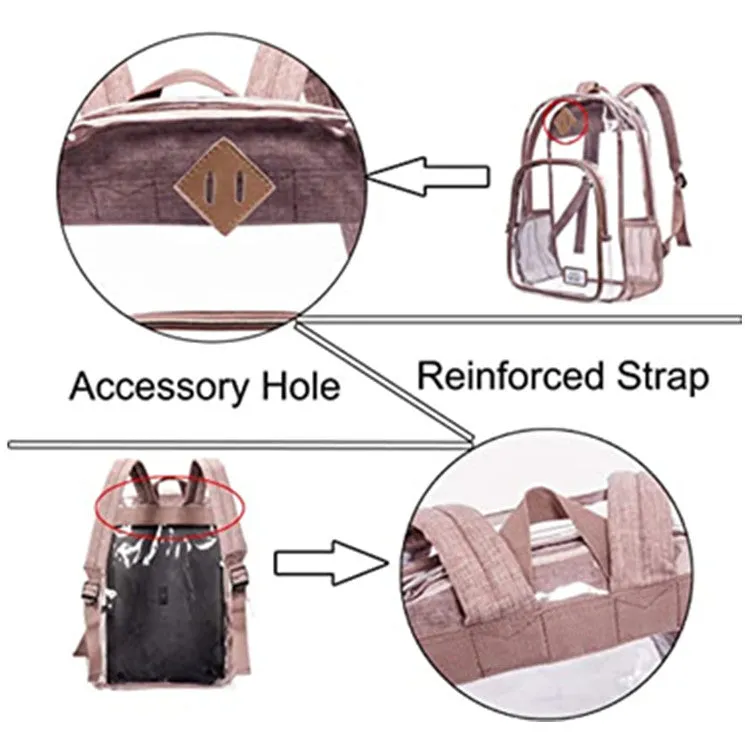 Clear Backpack Transparent Bag Rose Gold