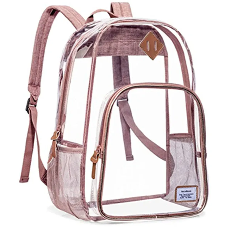 Clear Backpack Transparent Bag Rose Gold