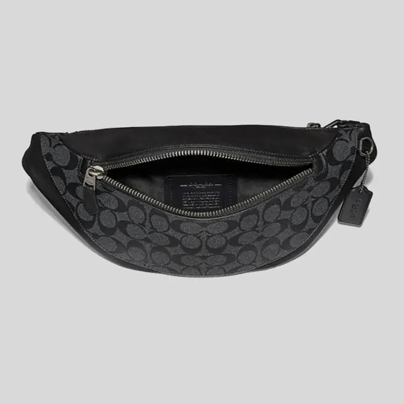 COACH Warren Belt Bag In Signature Canvas F78777 Charcoal Black