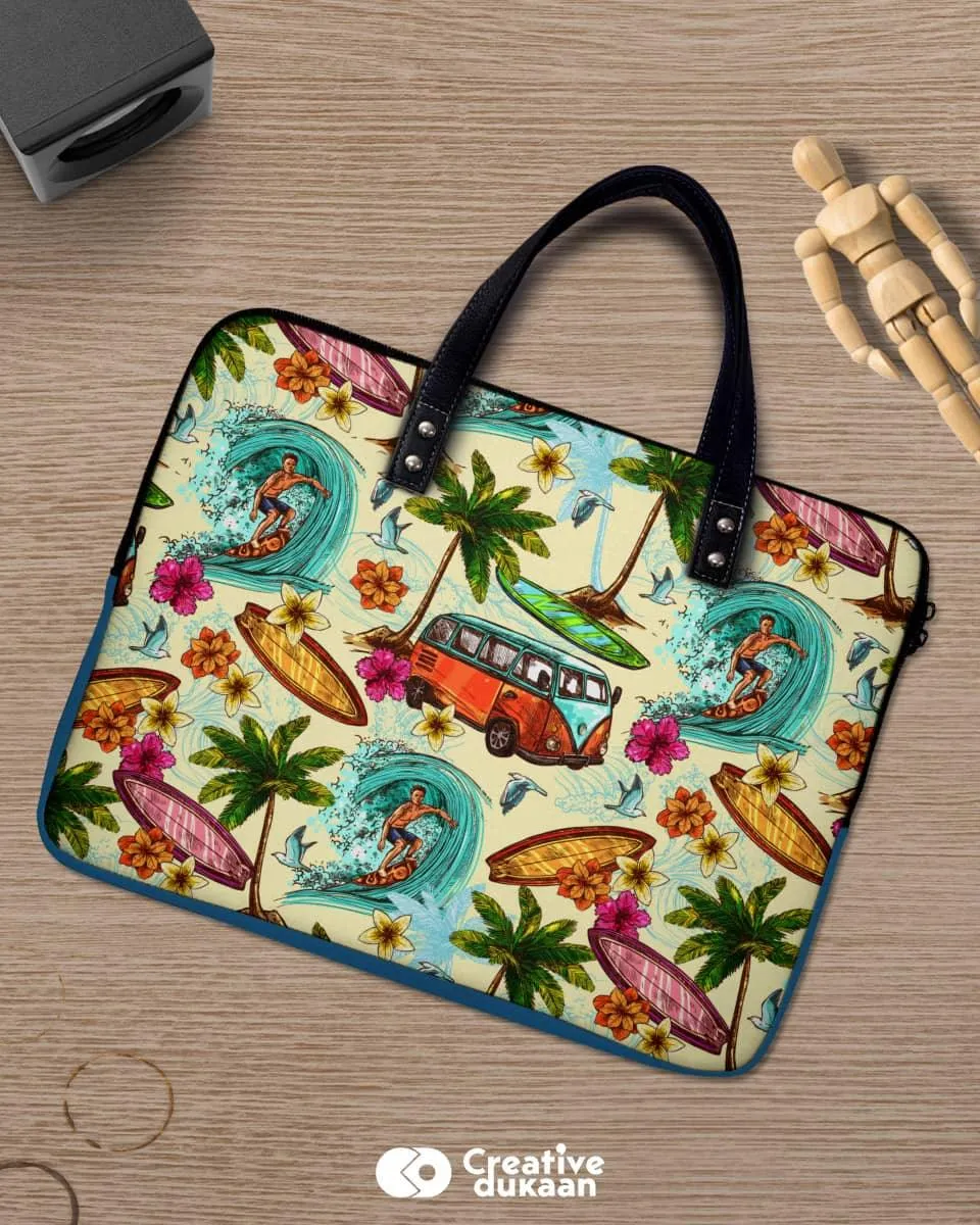 Coastal View quirky laptop sleeve bag