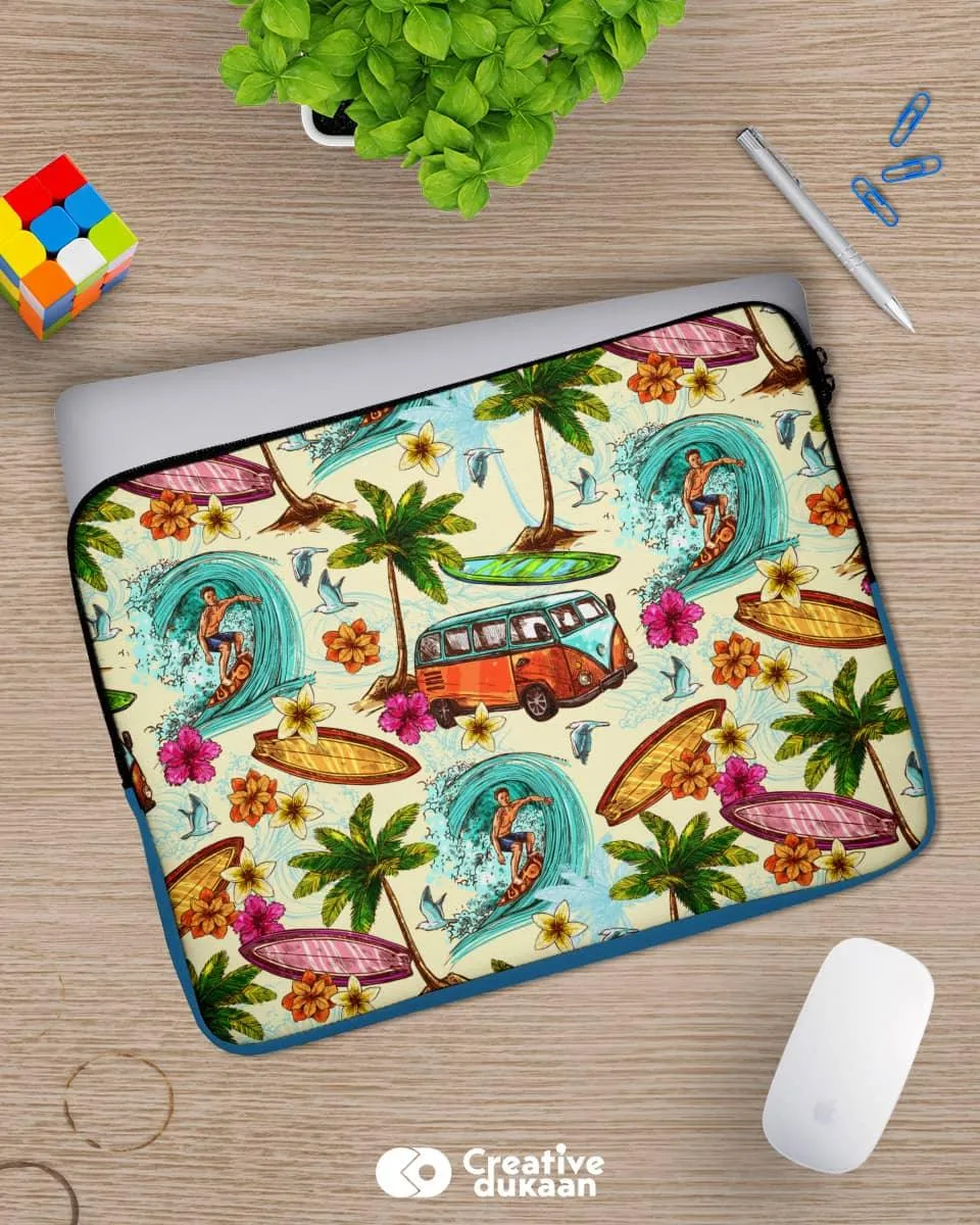 Coastal View quirky laptop sleeve bag