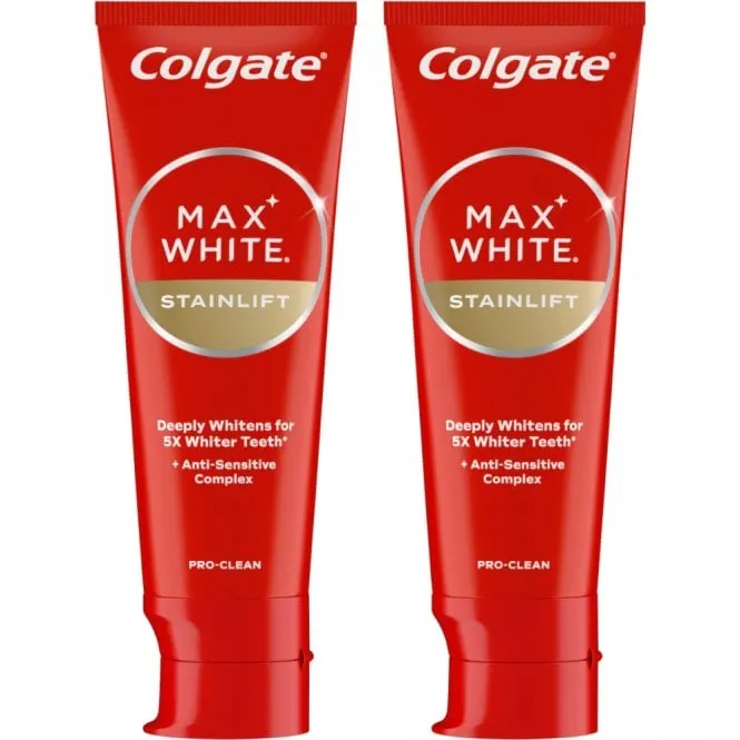 Colgate Max White Stainlift Pro Clean Toothpaste Duo 2 x 75ml