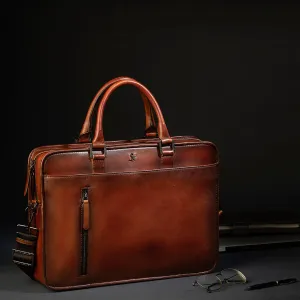 Condorium Laptop Bag | Luxury Leather Laptop/Office Bag For Men | Color: Tan