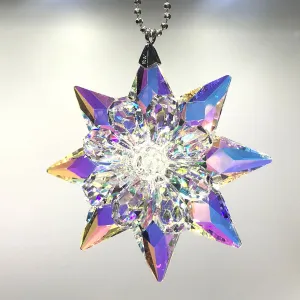 Crystal Ornament Aurora Borealis and clear Star Prism Colorful Magnificent Crystals 3-inch