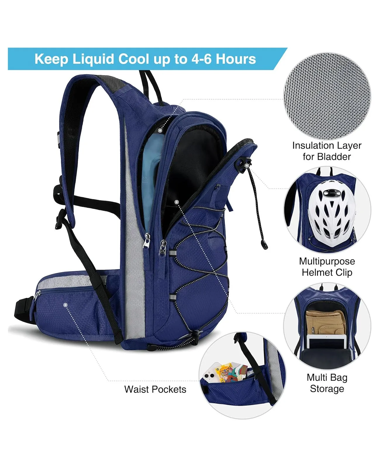 CVLIFE 3L Insulated Hydration Backpacks with Water Bladder