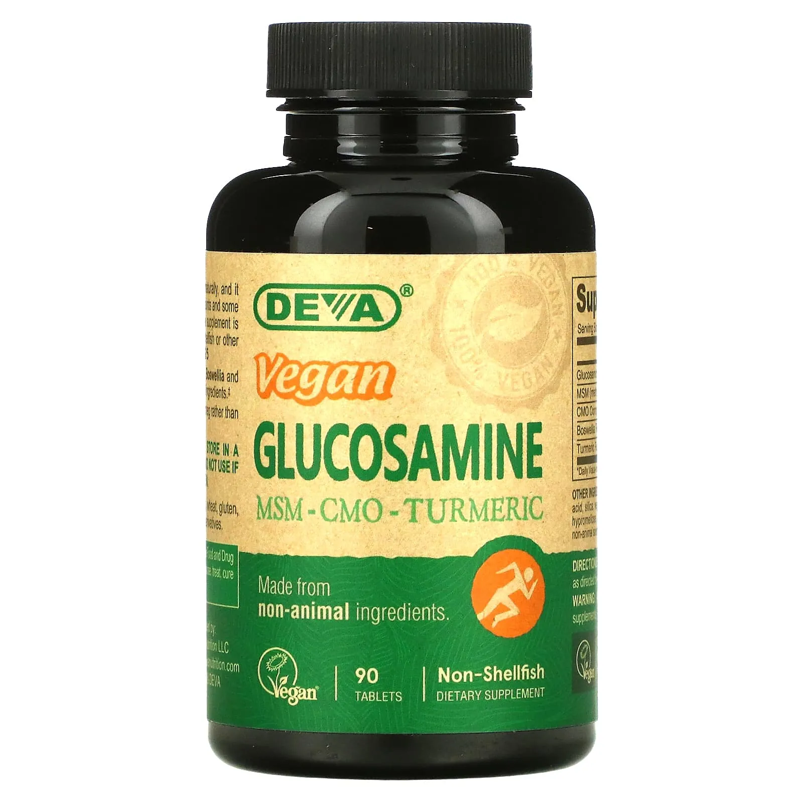 Deva Vegan, Vegan Glucosamine/Msm/Cmo, 90 Tablets