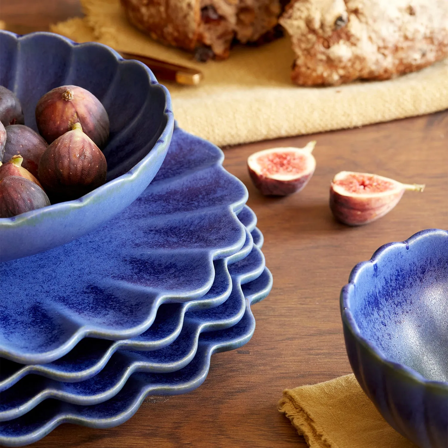 Dhalia Stoneware Pasta Bowl, Set of 4 (Blue) - Preorder