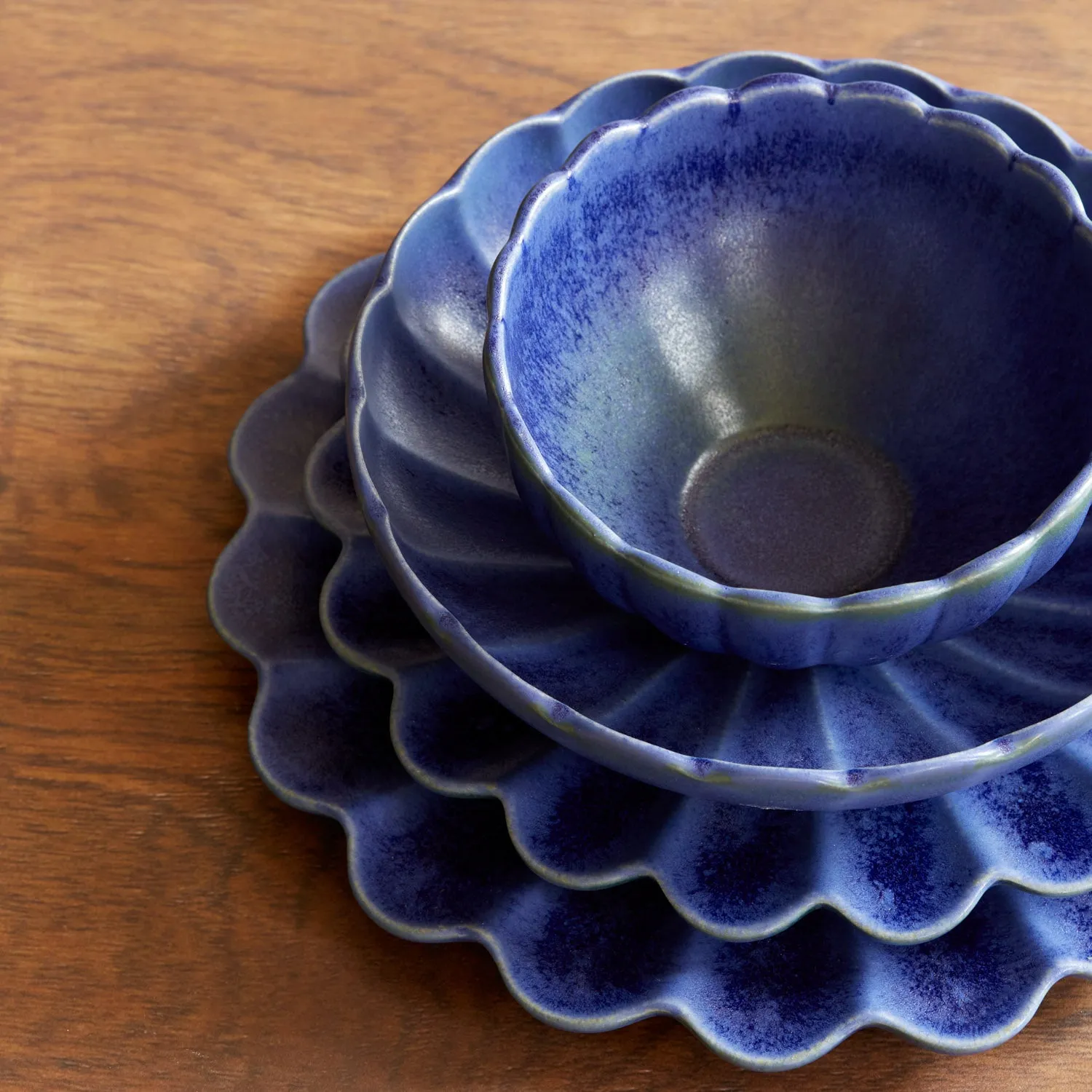 Dhalia Stoneware Pasta Bowl, Set of 4 (Blue) - Preorder