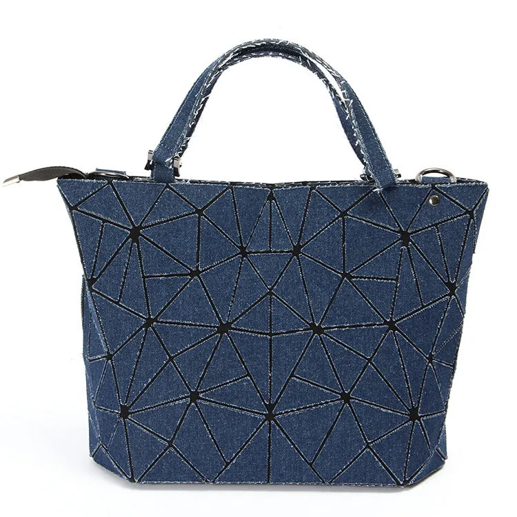 Diamond embossed denim bag