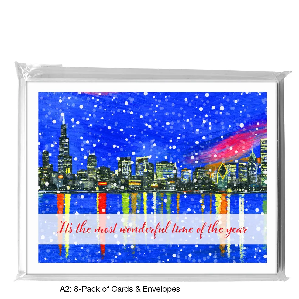 Dusk, Chicago, Greeting Card (7365B)