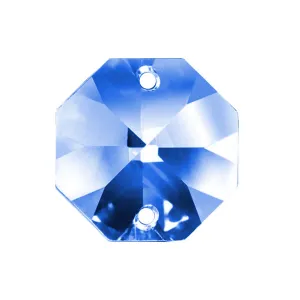 Economic Crystal Octagon 18mm Blue Prism with Two Holes