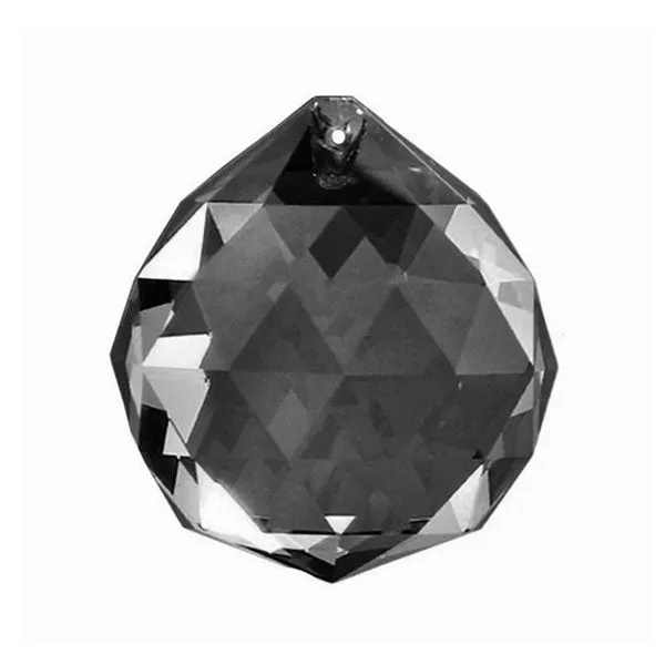 Faceted Ball Crystal 30mm Smoke Prism with One Hole on Top