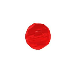 Faceted Round Bead Crystal 8mm Red Prism with Hole Through