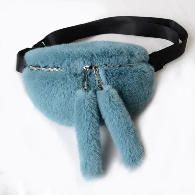 Faux Rabbit Fur Kawaii Fanny Pack