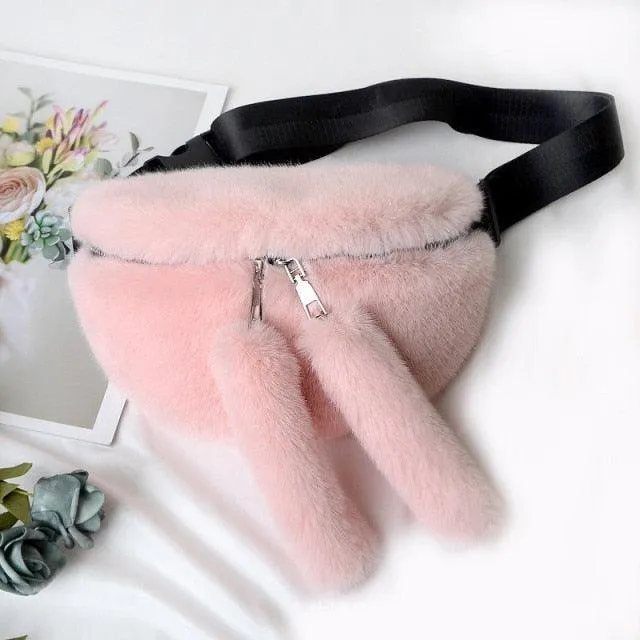 Faux Rabbit Fur Kawaii Fanny Pack