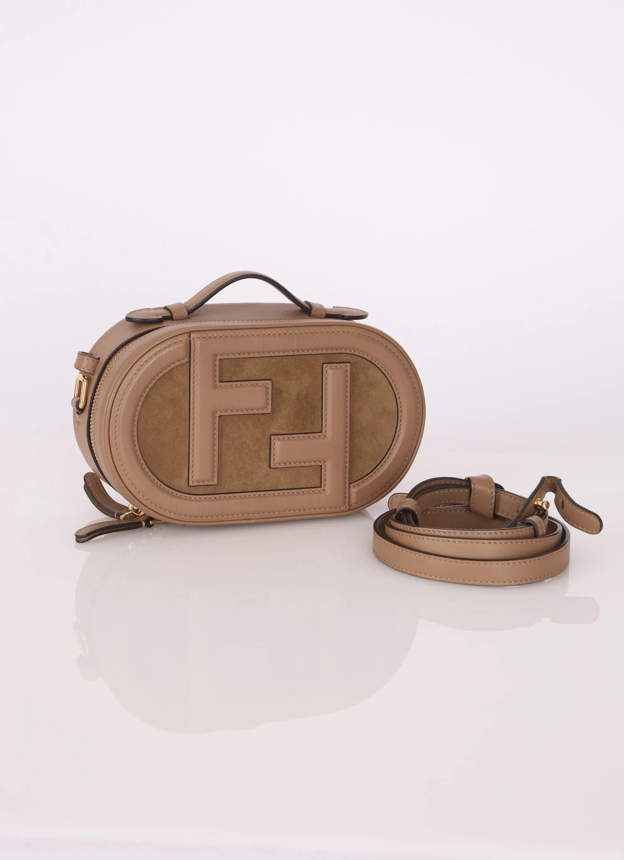 Fendi Suede O'Lock Top Handle Crossbody