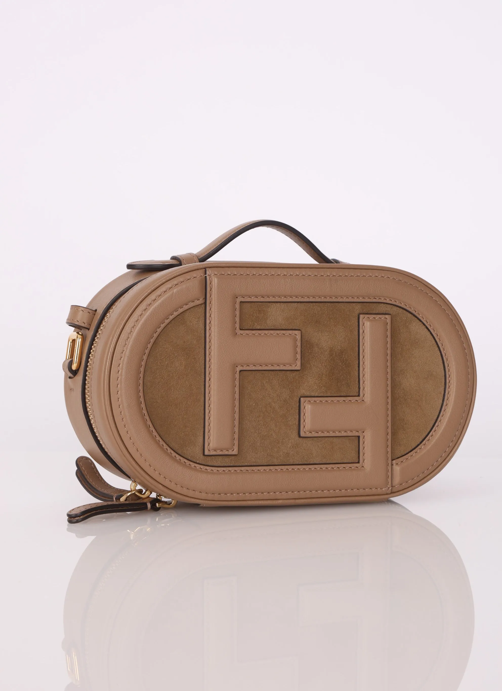 Fendi Suede O'Lock Top Handle Crossbody