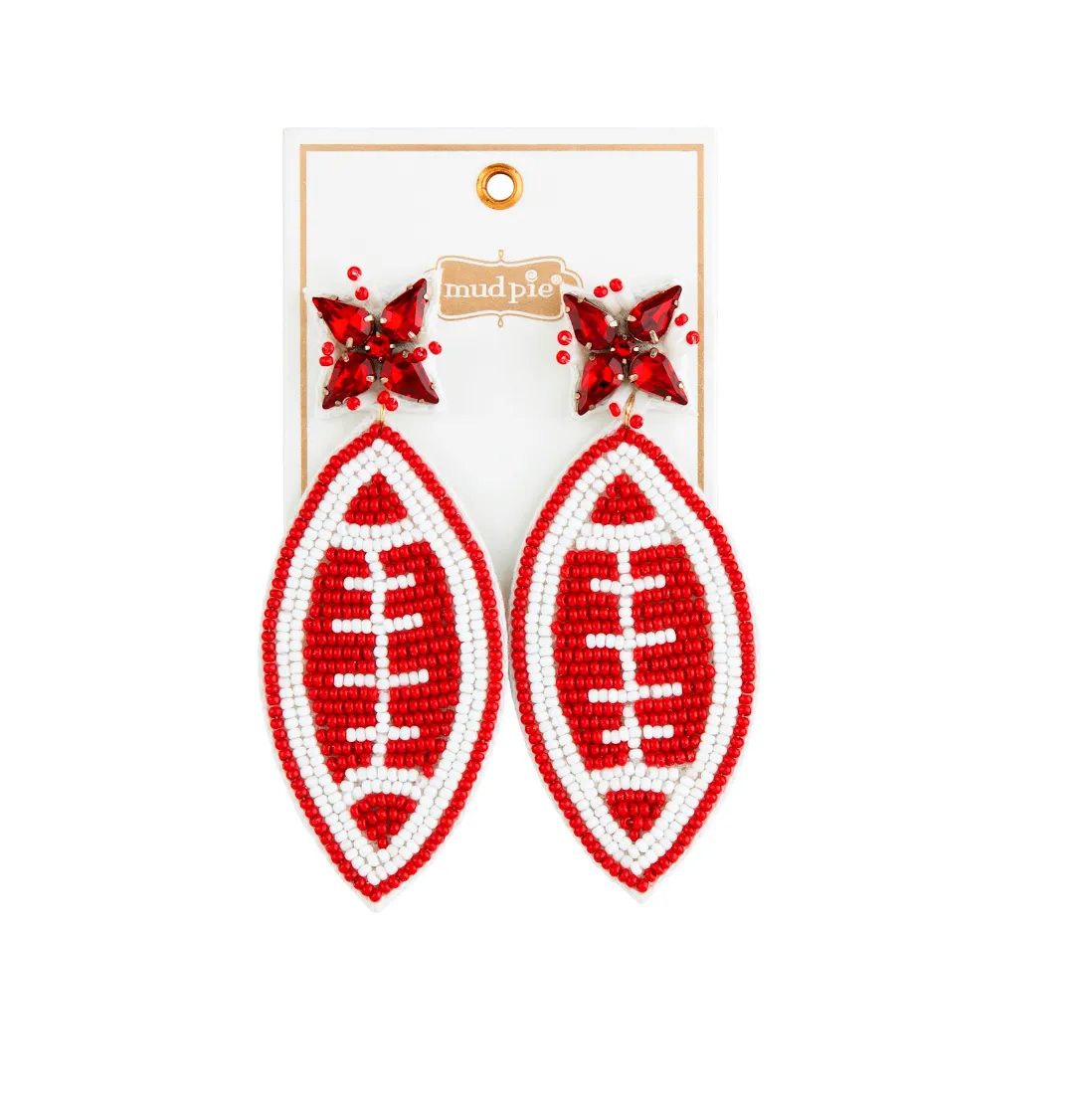 FOOTBALL GAMEDAY EARRINGS - BY MUD PIE