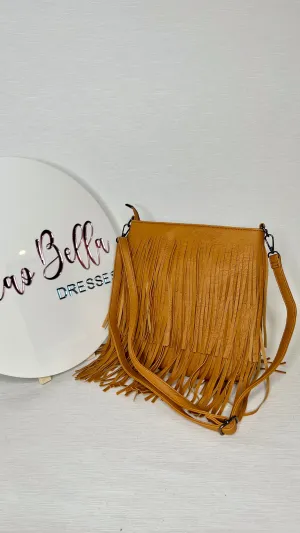 Fringe Handbag - Medium - Mustard