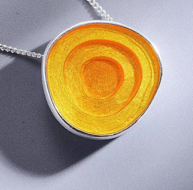 Geometric Round Epoxy Pendant