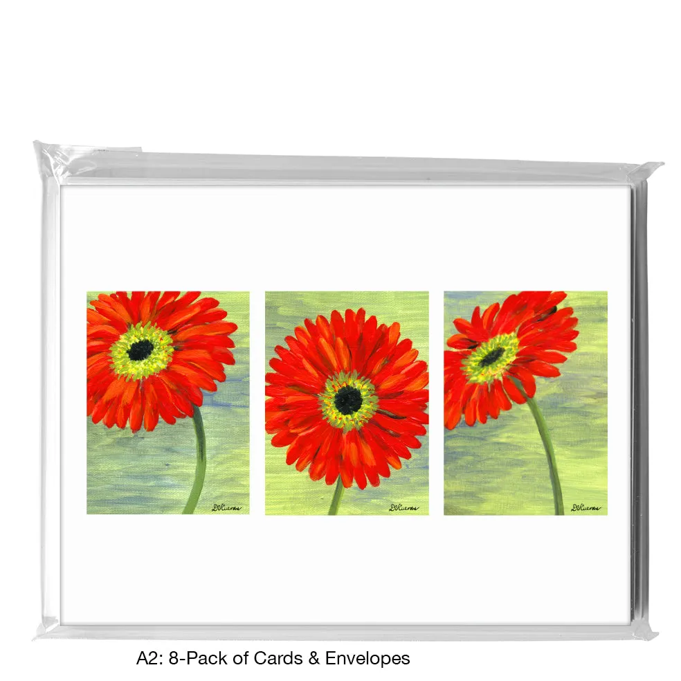 Gerber Red-Orange, Greeting Card (7358)