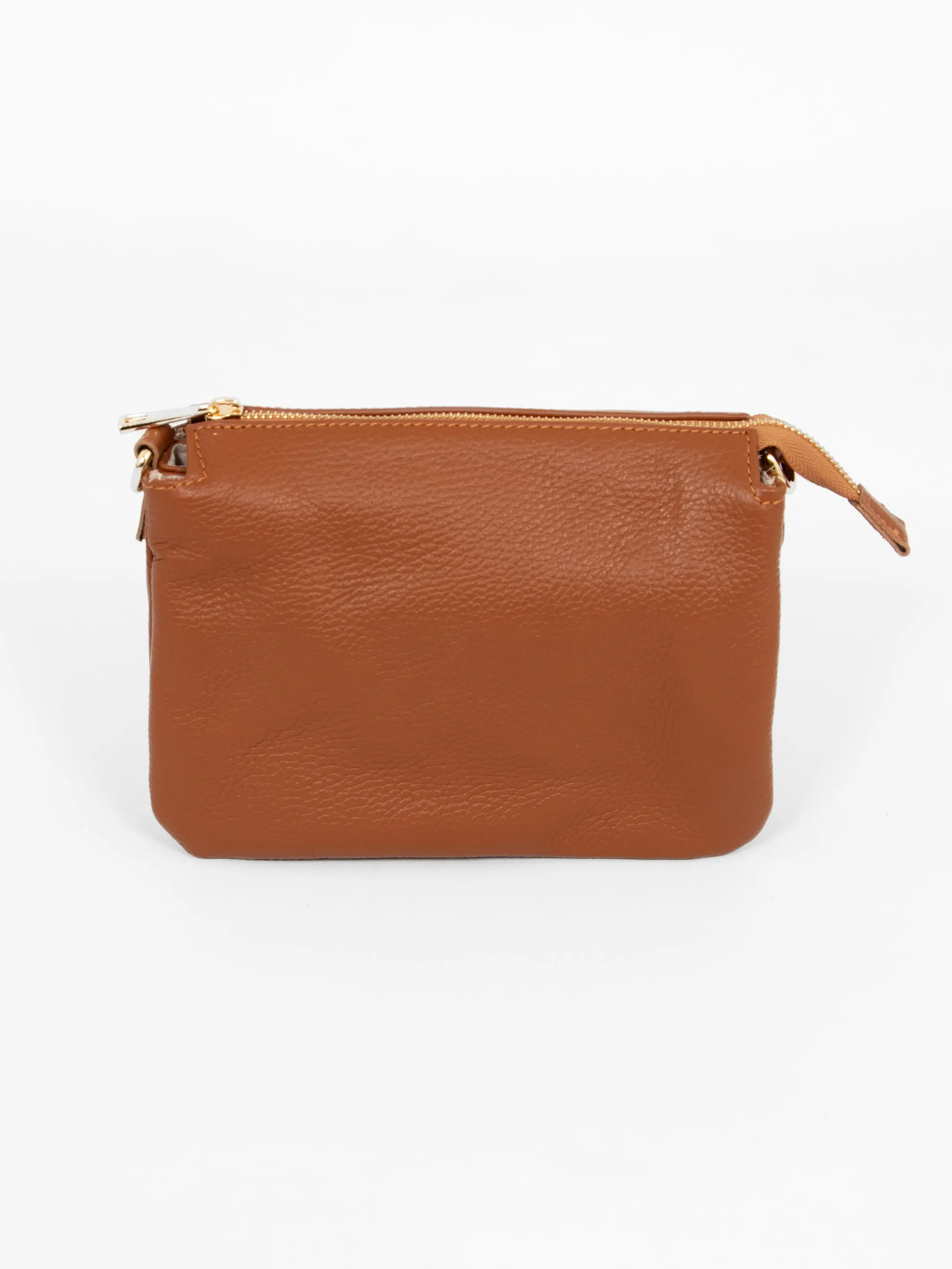 Gia Crossbody Bag - Tan, Pebbled