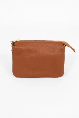 Gia Crossbody Bag - Tan, Pebbled