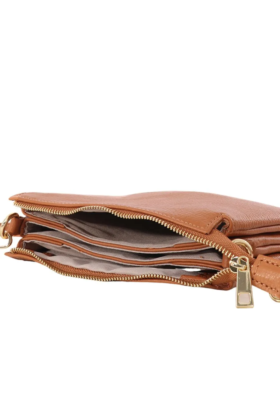 Gia Crossbody Bag - Tan, Pebbled