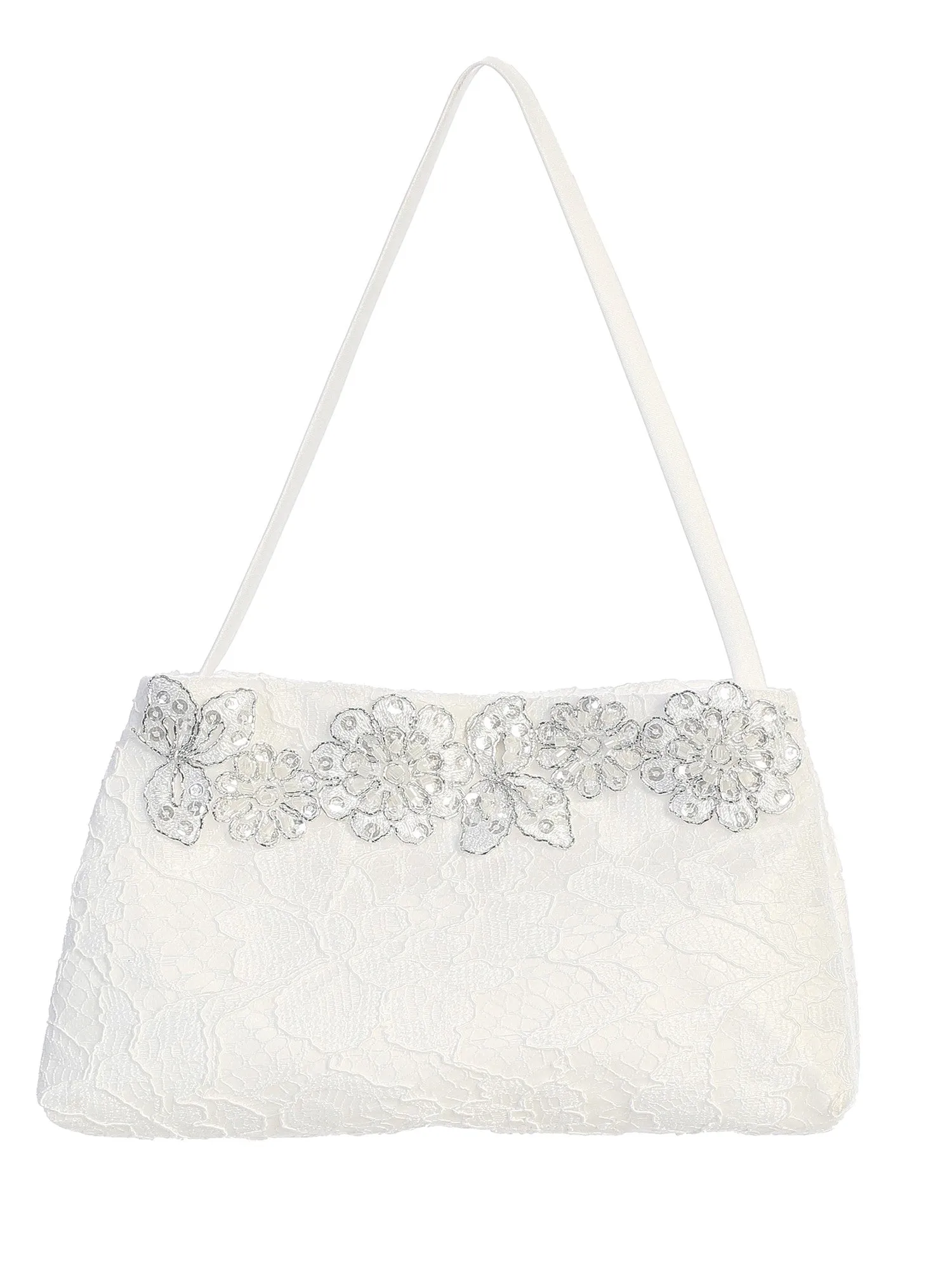 Girls White Lace Communion Purse