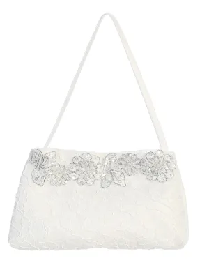 Girls White Lace Communion Purse