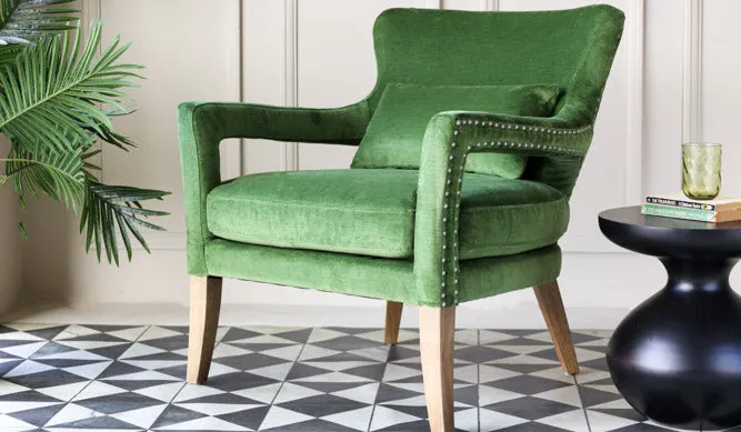 Gorgeous Green Velvet Armchair