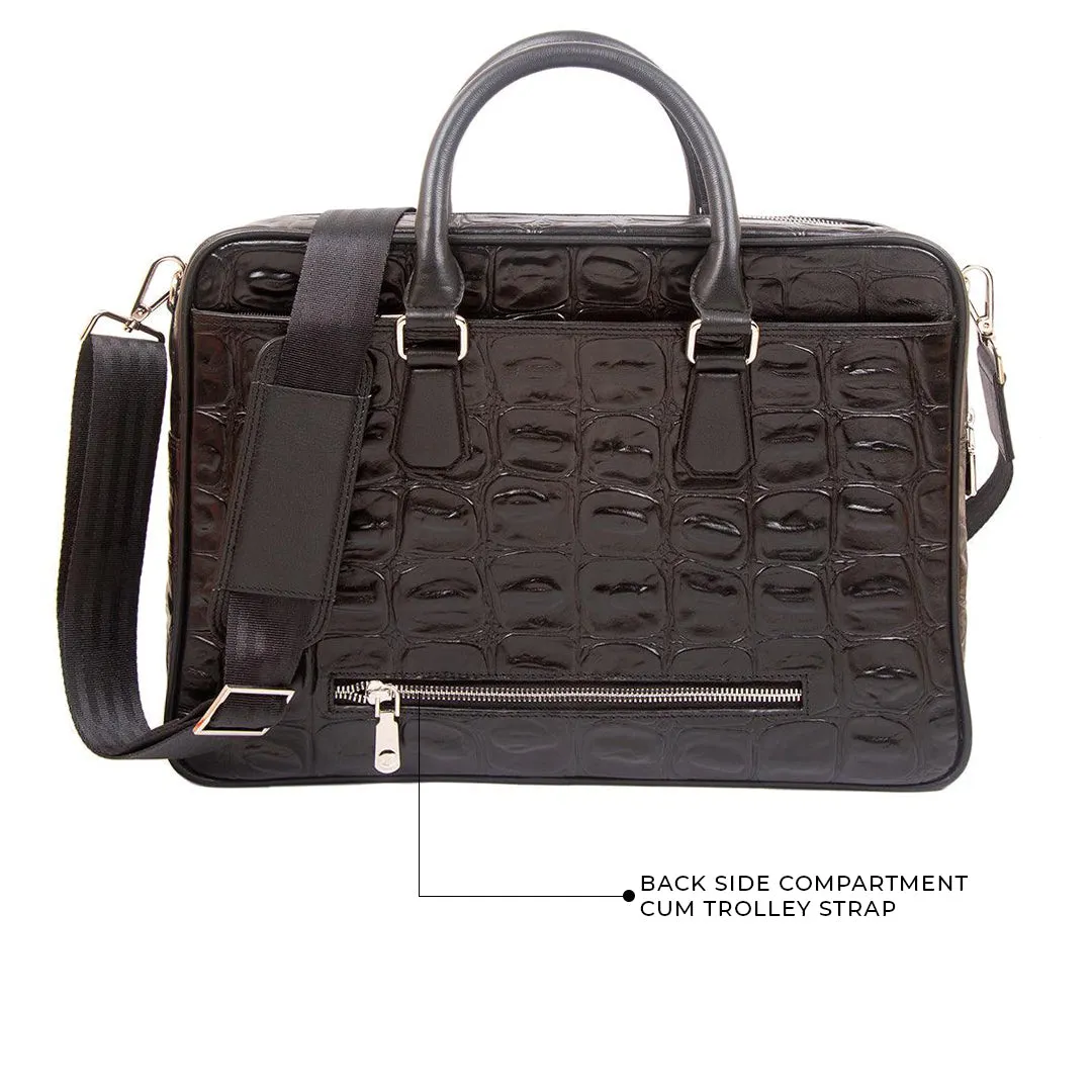 Great Dane | Genuine Leather Portfolio/Office Bag | Color: Black & Brown