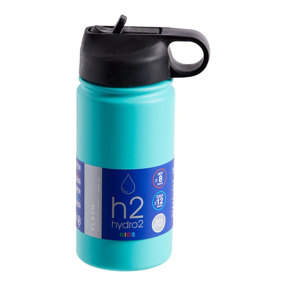 h2 hydro2 Flash Kids Double Wall Bottle With Straw 350ml