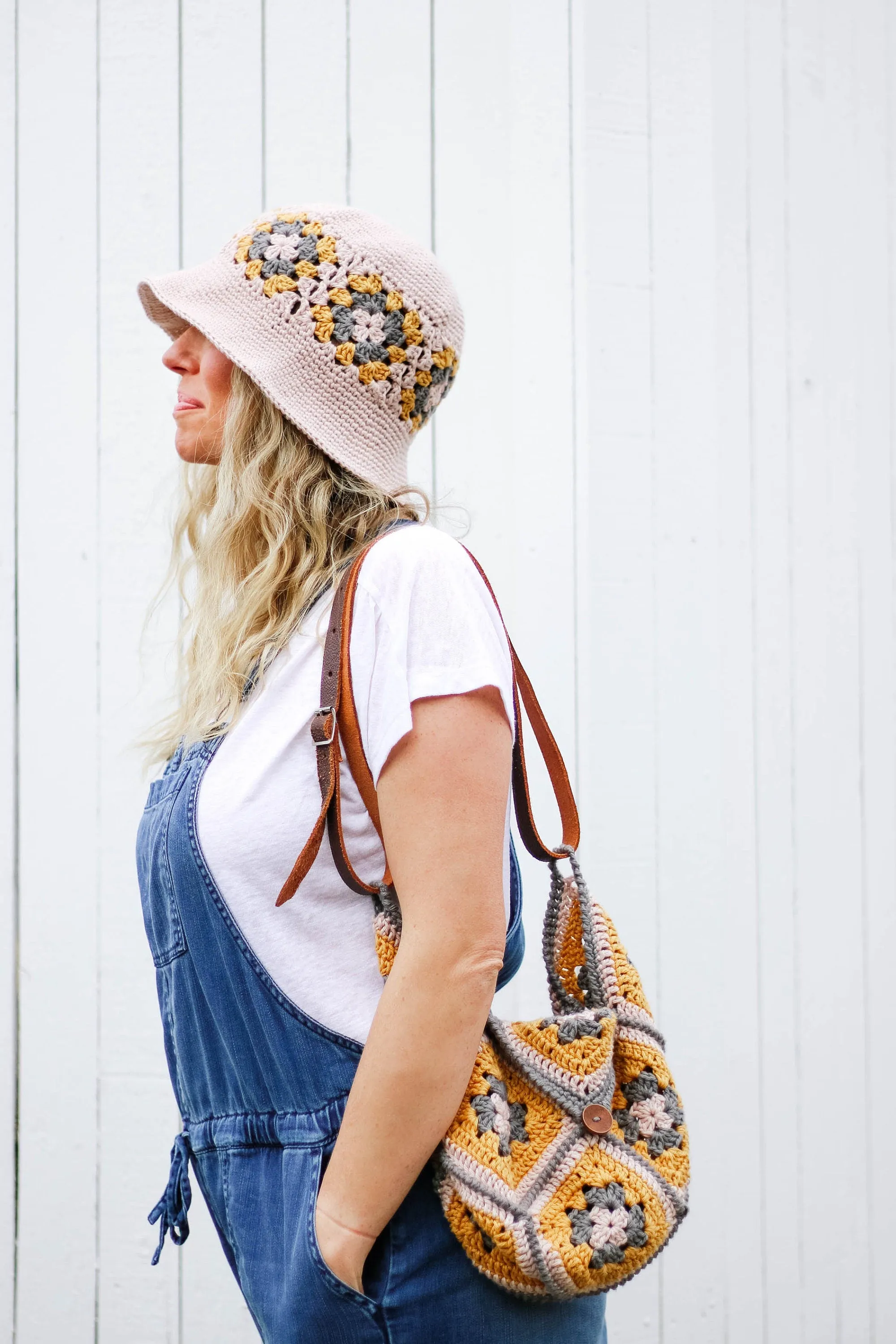 Halcyon Granny Square Bucket Hat & Bag Crochet Pattern