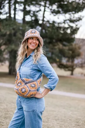 Halcyon Granny Square Bucket Hat & Bag Crochet Pattern