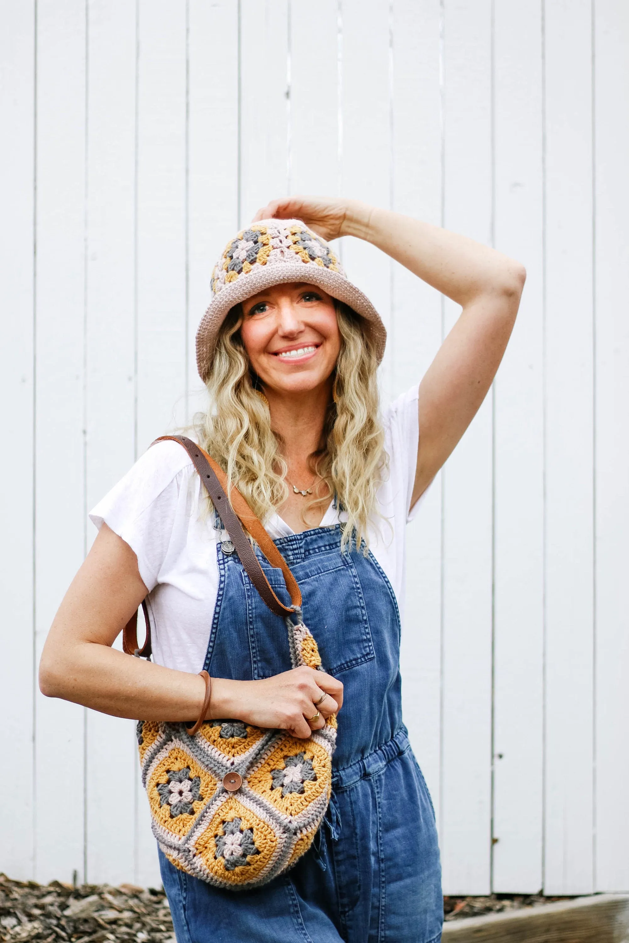 Halcyon Granny Square Bucket Hat & Bag Crochet Pattern