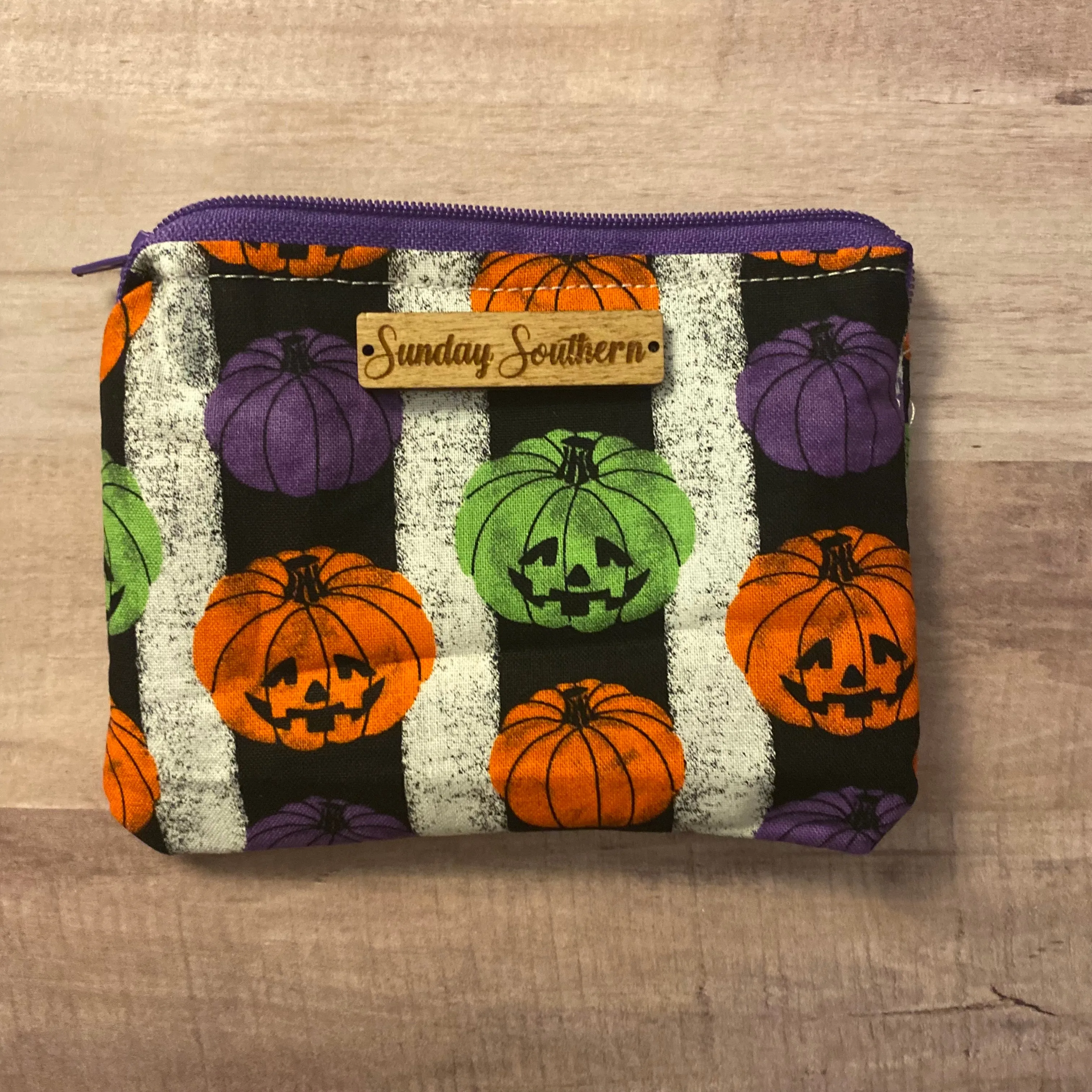 Halloween Stripes Mini Zipper Bag