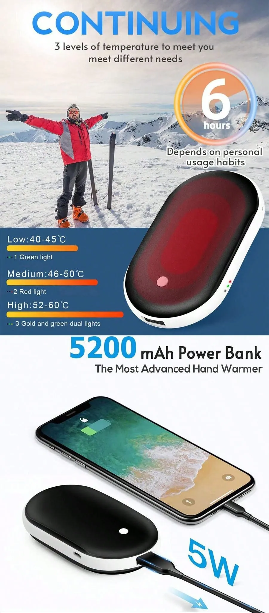 Hand warmer and power bank|2-In-1 Mini Portable Warm Hand Warmer & Power Bank