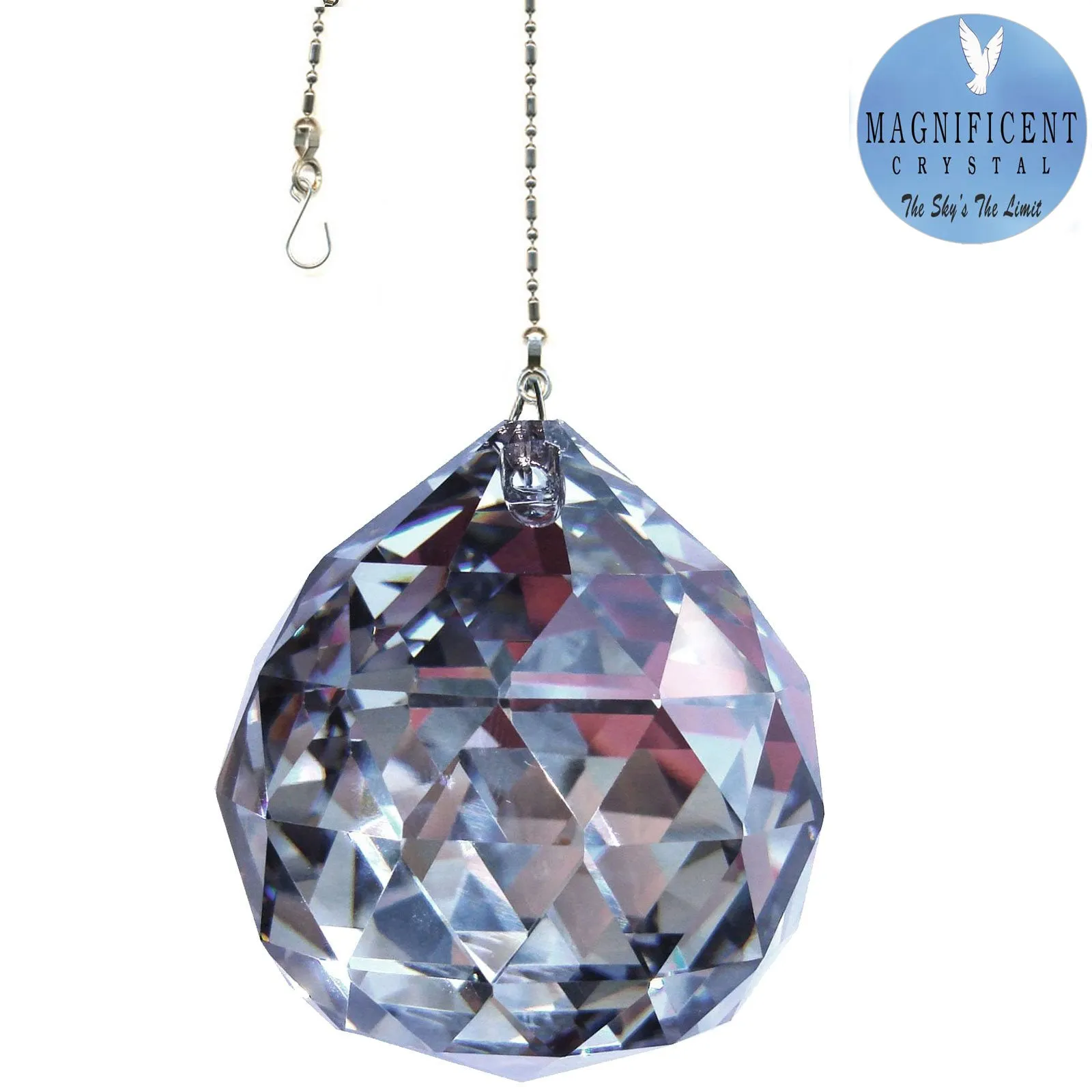 Hanging Crystal Silver Magnificent Crystal 50mm Crystal Ball Prism