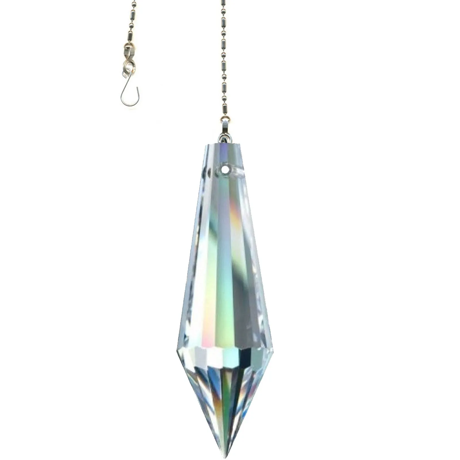 Hanging Crystal Suncatcher 3-in Magnificent Crystal Clear Drop Prism