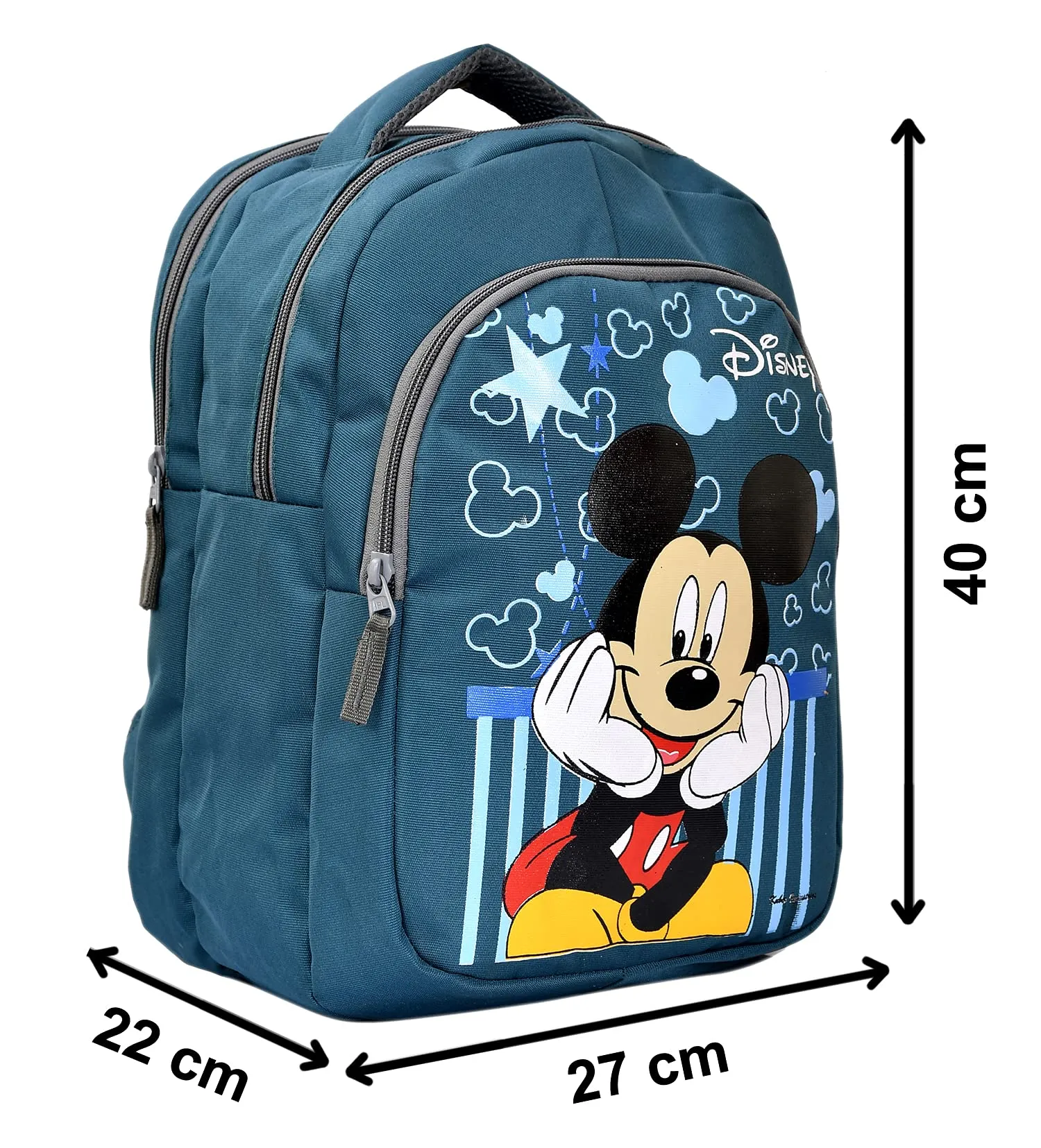 Heart Home Rexien Disney Mickey Mouse Printed Kids School Standard Backpack|Zipper Closure With 3 Comparments|Size 27 X 22 X 40 Cm (Green)-Hs_38_Hearth21105