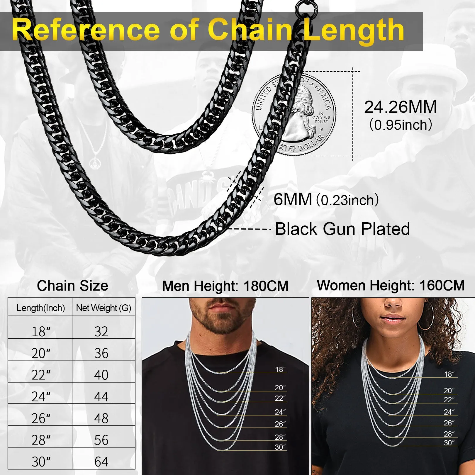 Hip Hop Cuban Chain Necklace for Men Boys