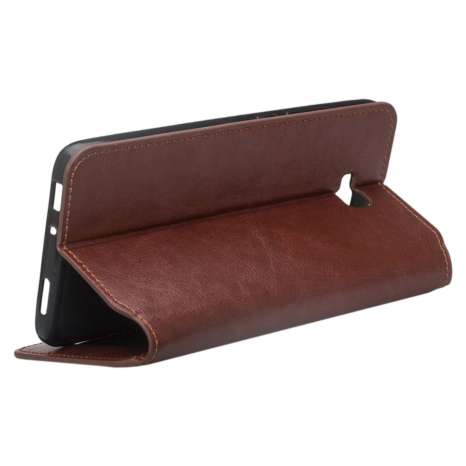 Huawei Ascend XT Case, Pu Leather Magnetic Fold[Kickstand] Wallet Case with ID & Card Slots for Ascend XT - Brown