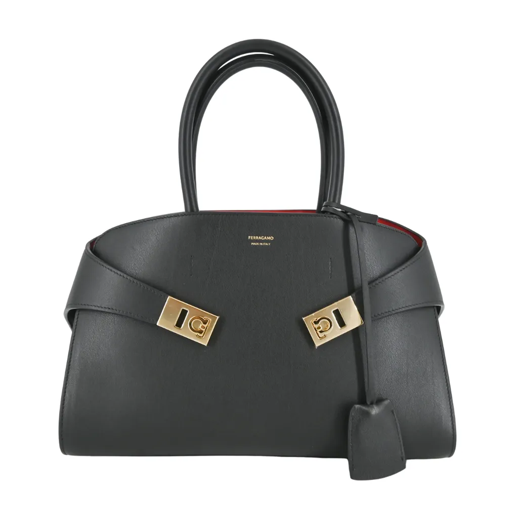 Hug Bicolor Leather Top Handle Bag